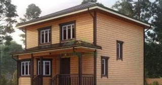 Двухэтажный дом из бруса в Заинске от Строй-Знс - строительство от 136084 руб.