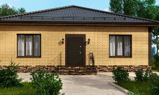 Проекты одноэтажных домов из кирпича | Строй-Знс - Заинск от 3664 рублей