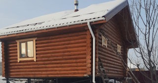Баня из оцилиндрованного бревна под ключ в Заинске - от 136084 рублей