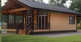 Проект одноэтажного дома из бруса с террасой - Строительство в Заинске от Строй-Знс от 136084 руб.